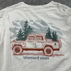Vineyard Vines Shirt‎ Mens S White Jeep Graphic Cotton Logo Long Sleeve